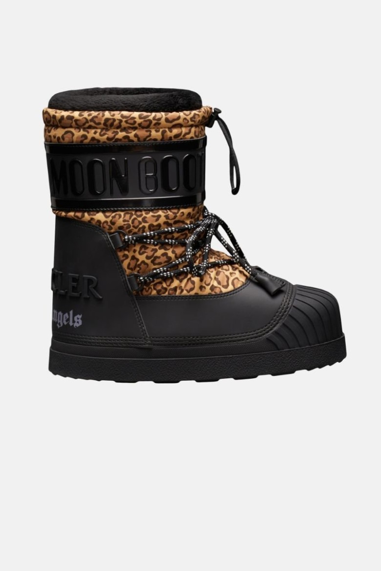 MOON BOOT 8 Moncler Palm Angels Leopard-Print Schneestiefel Damen Schwarz | Schweiz WKX-485237