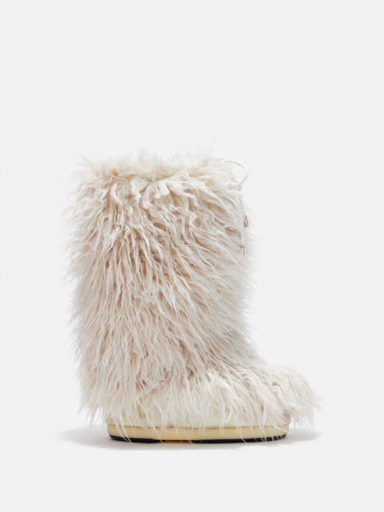 MOON BOOT Faux-Fur Icon Covers Schneestiefel Damen Weiß | Schweiz LDY-632758