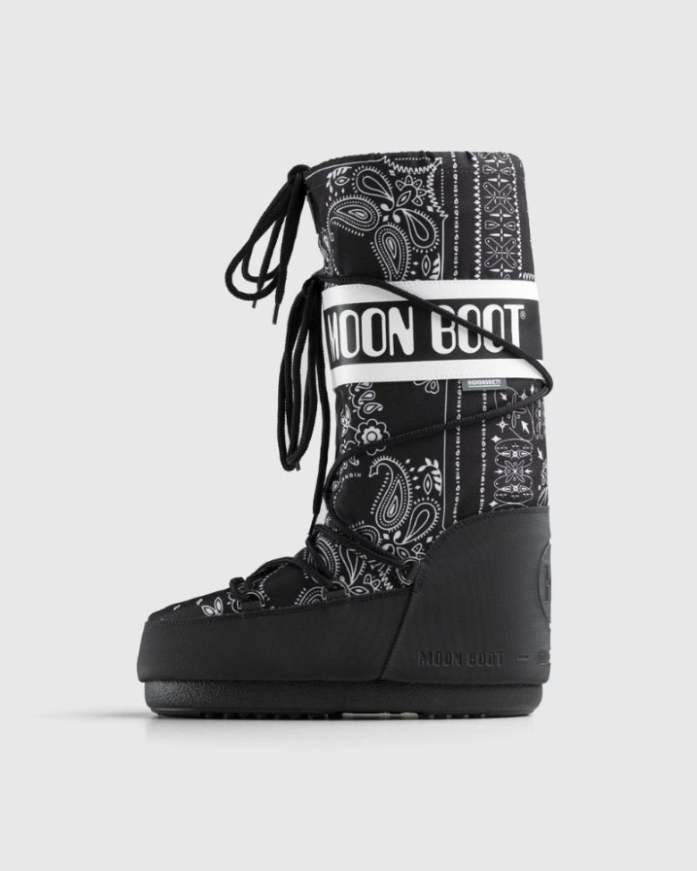 MOON BOOT Highsnobiety Icon Nylon Nylon Stiefel Damen Schwarz | Schweiz BOI-918405