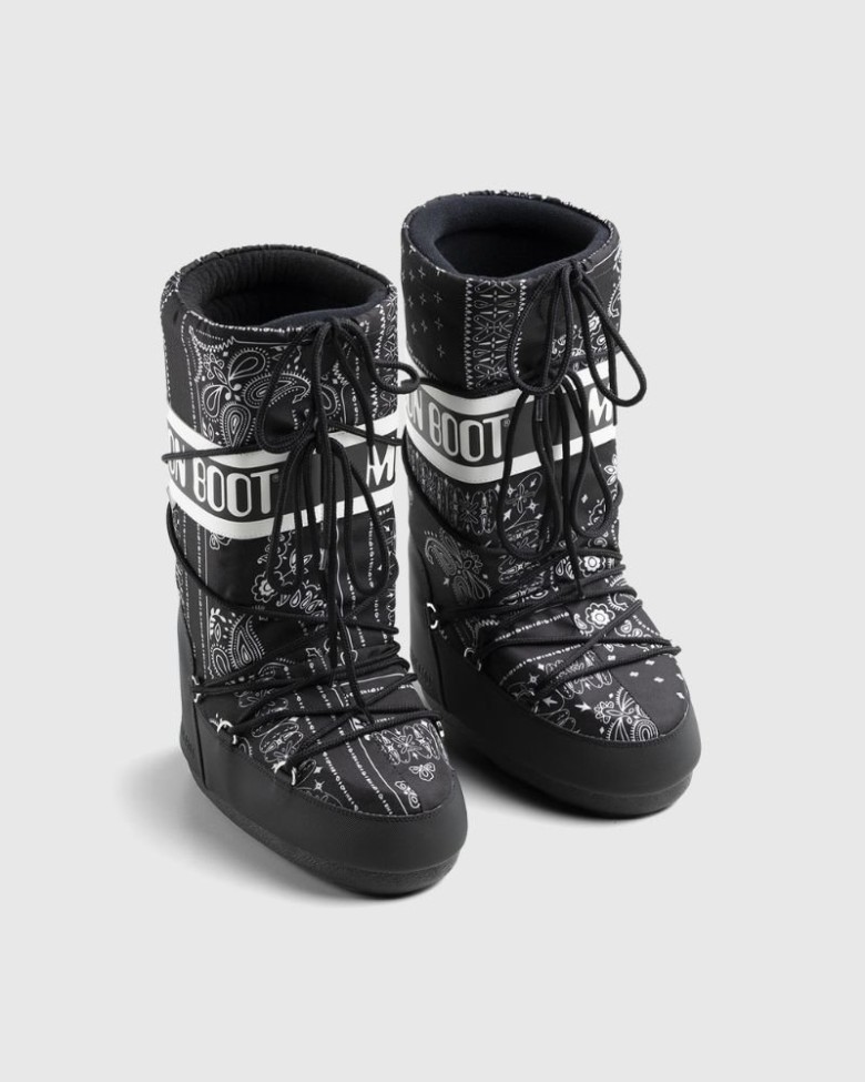 MOON BOOT Highsnobiety Icon Nylon Nylon Stiefel Damen Schwarz | Schweiz BOI-918405