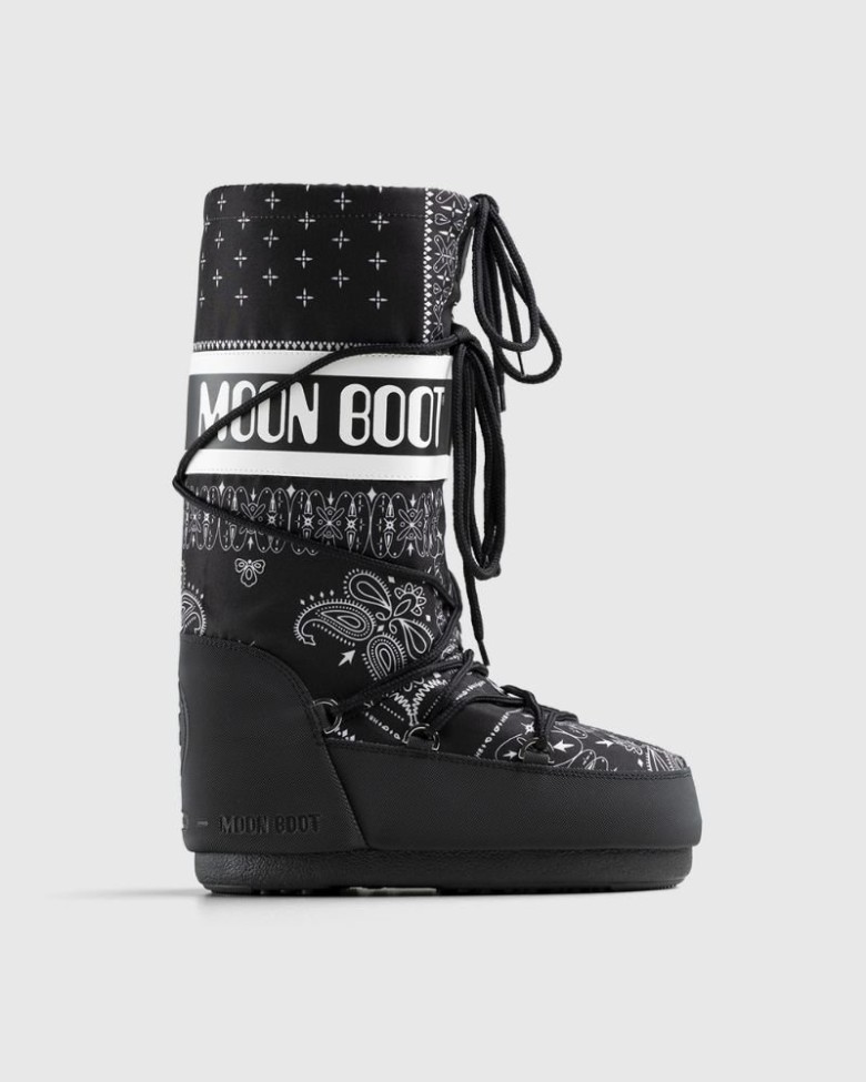 MOON BOOT Highsnobiety Icon Nylon Nylon Stiefel Damen Schwarz | Schweiz BOI-918405