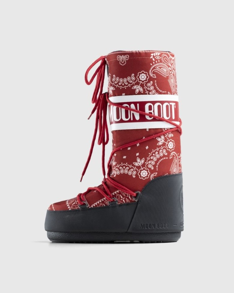 MOON BOOT Highsnobiety Icon Nylon Nylon Stiefel Damen Rot | Schweiz DTY-489750