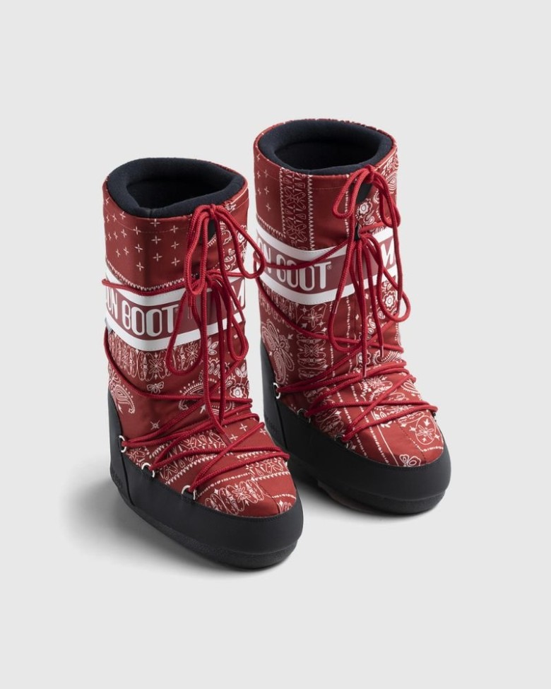 MOON BOOT Highsnobiety Icon Nylon Nylon Stiefel Damen Rot | Schweiz DTY-489750