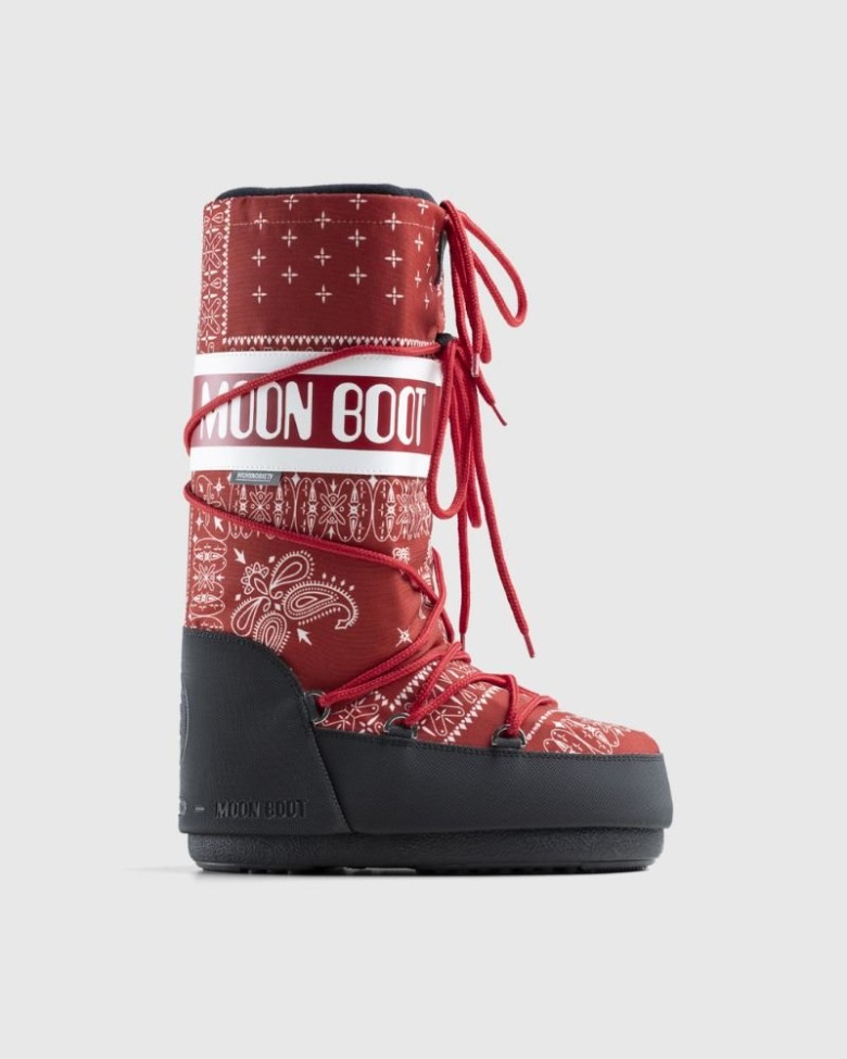 MOON BOOT Highsnobiety Icon Nylon Nylon Stiefel Damen Rot | Schweiz DTY-489750