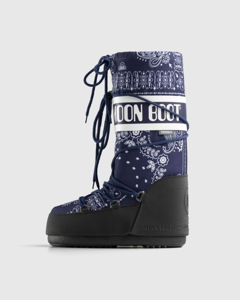 MOON BOOT Highsnobiety Icon Nylon Nylon Stiefel Damen Blau | Schweiz OQH-502134