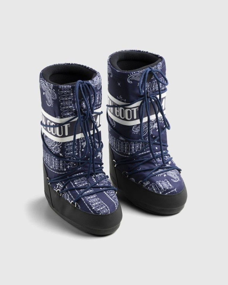 MOON BOOT Highsnobiety Icon Nylon Nylon Stiefel Damen Blau | Schweiz OQH-502134