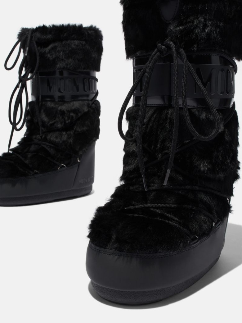 MOON BOOT ICON FAUX-FUR Skistiefel Damen Schwarz | Schweiz JWR-046823