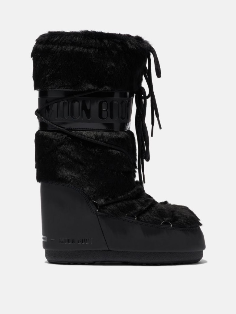 MOON BOOT ICON FAUX-FUR Skistiefel Damen Schwarz | Schweiz JWR-046823