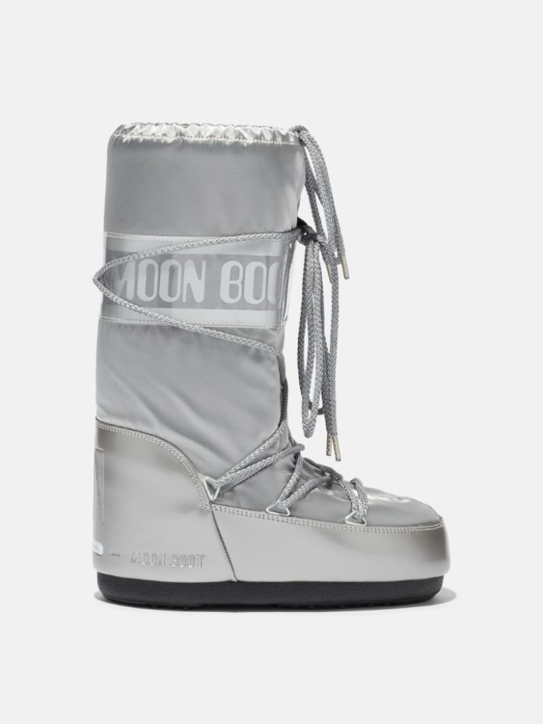 MOON BOOT ICON GLANCE SATIN Schneestiefel Kinder Silber | Schweiz FVO-803741