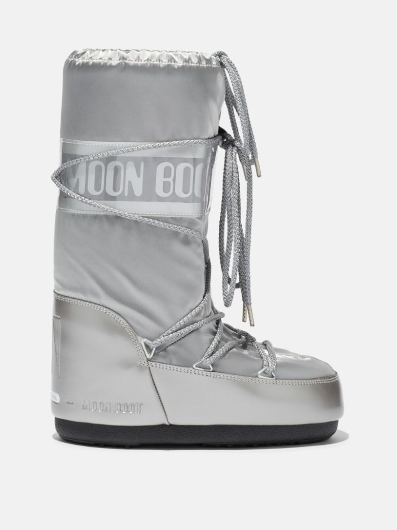 MOON BOOT ICON GLANCE SATIN Schneestiefel Damen Grau | Schweiz XKM-416590