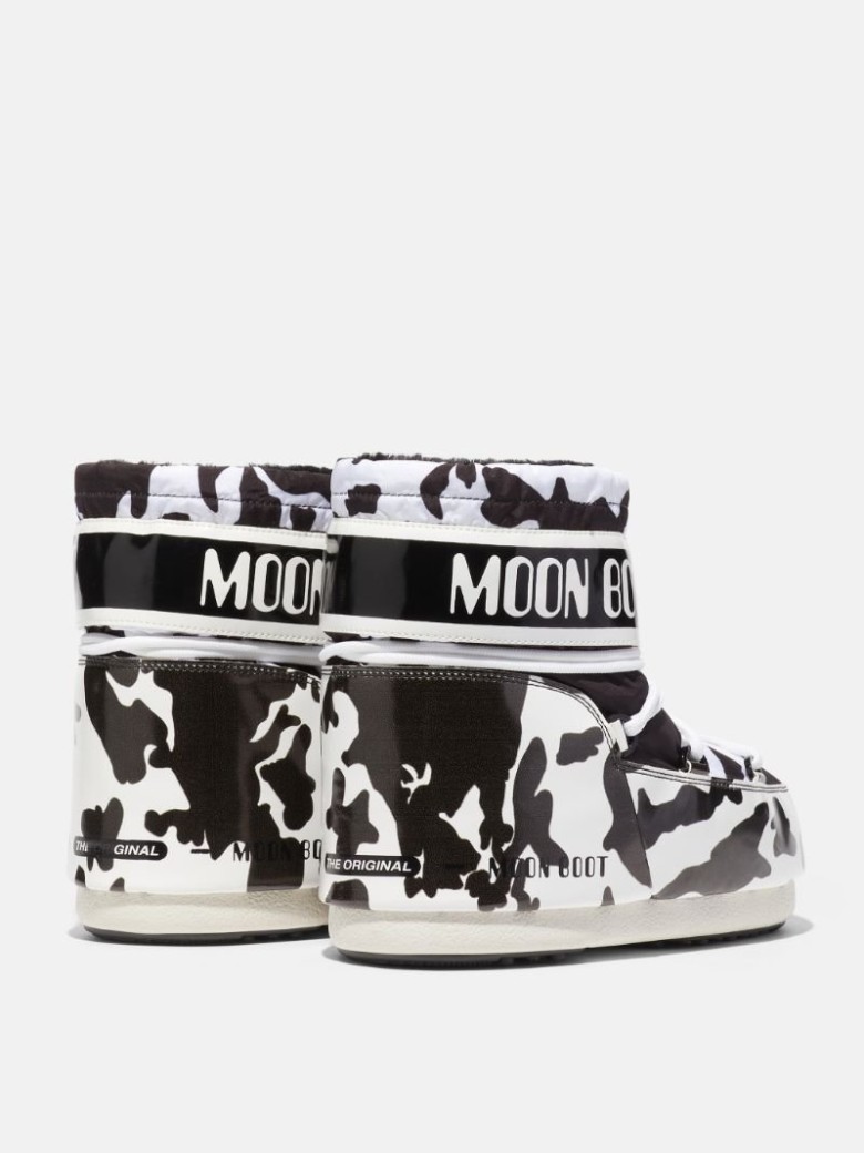 MOON BOOT LAB69 MARS COW-PRINT Schneestiefel Damen Schwarz | Schweiz JXV-982341