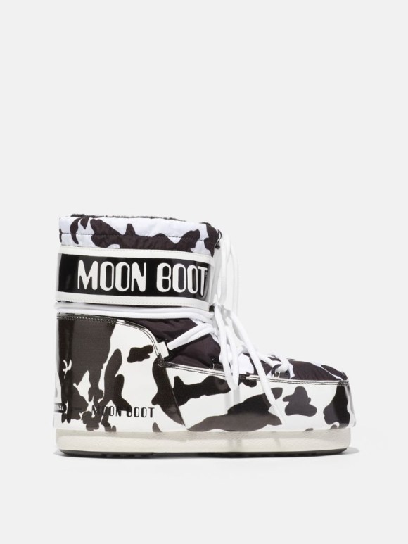 MOON BOOT LAB69 MARS COW-PRINT Schneestiefel Damen Schwarz | Schweiz JXV-982341